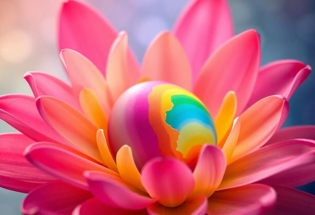 Discovering the Rainbow-Colored Egg Map Hidden in the Flower Petals