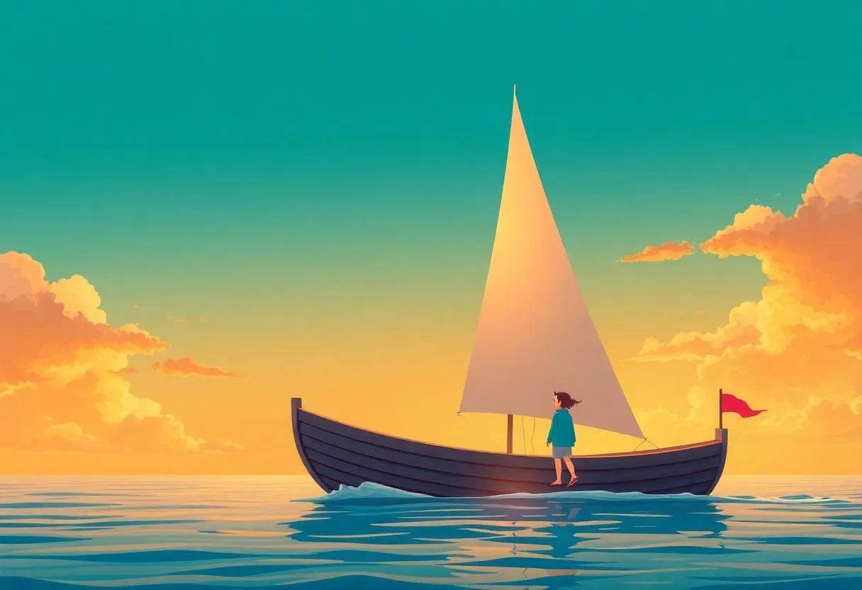 A ‍Child's Warm ‌Embrace and the Boat's farewell