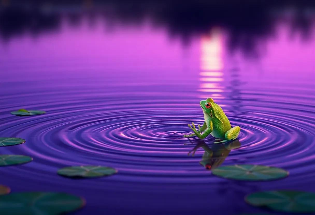 The Gentle Ripple of Purple Waters at Twilight