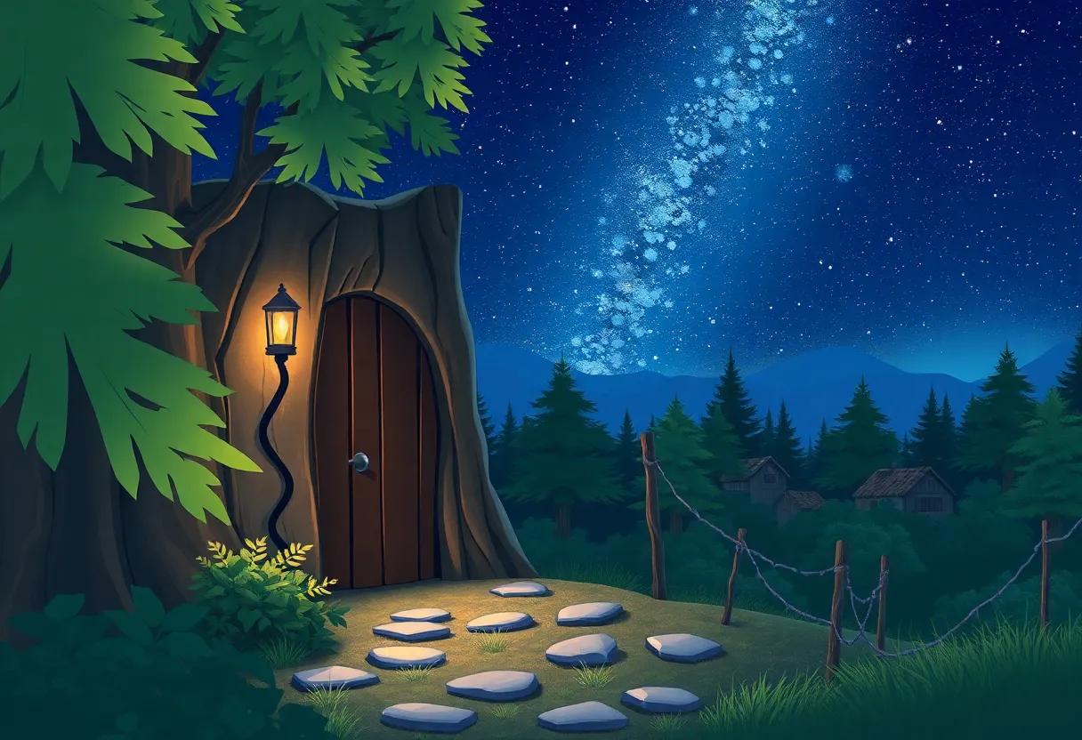 The Quiet Village Beneath the Starlit Sky