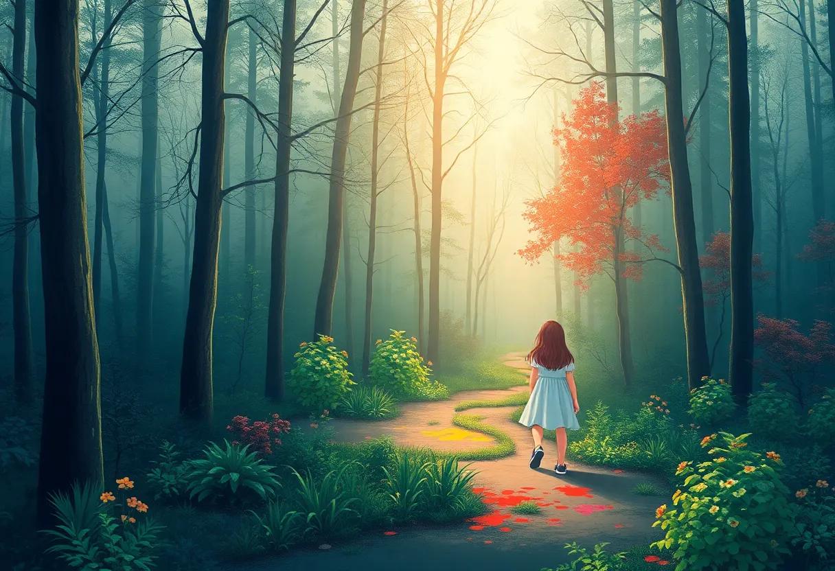 The Girl's First Steps Into the Whispering Forest