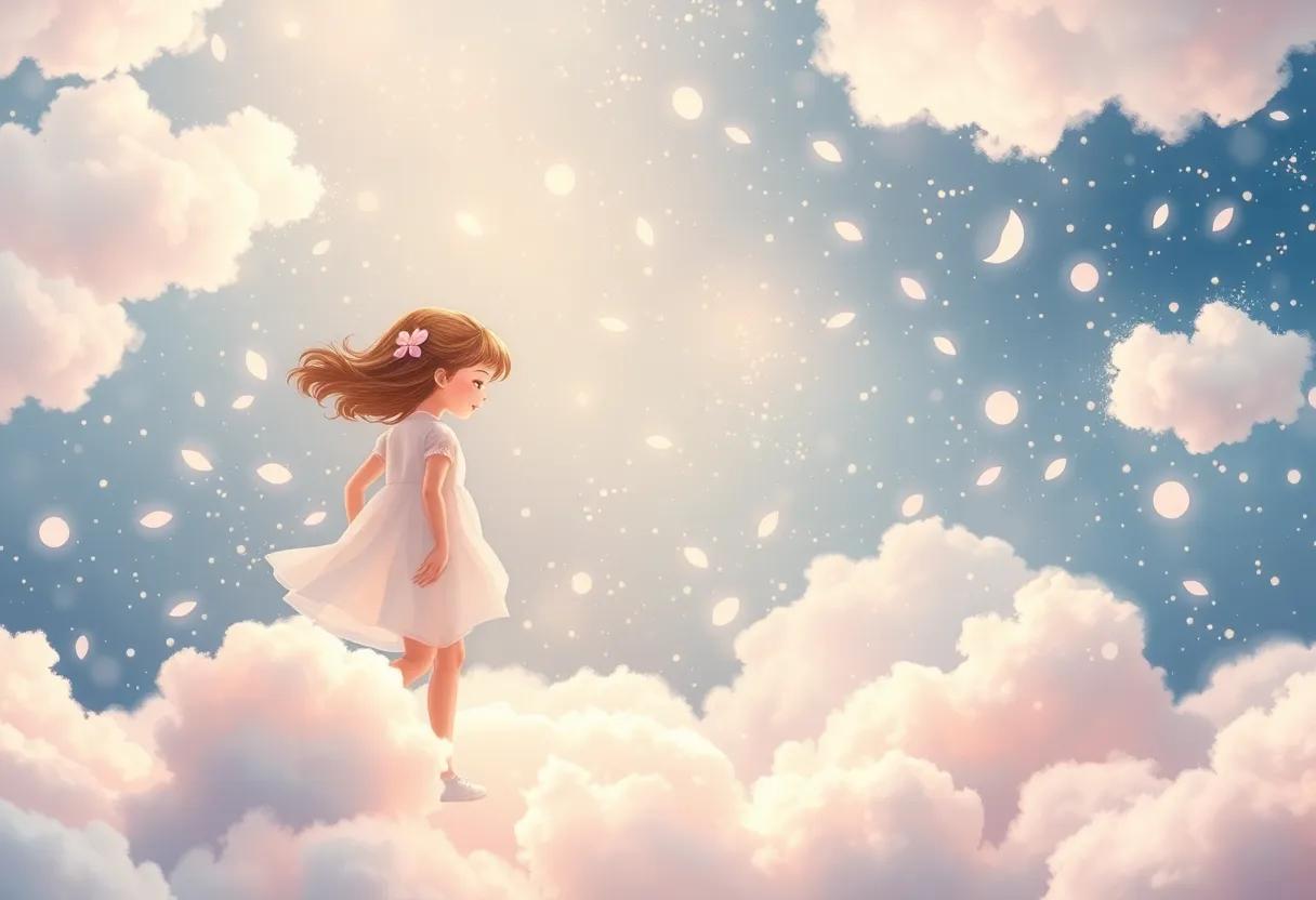 Dancing Among Fluffy Petals of Mist and Light