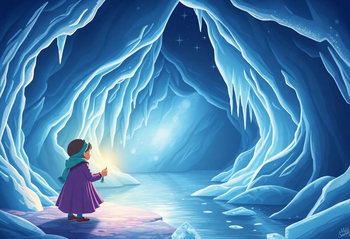 A Journey Through Shimmering‌ Ice Caverns
