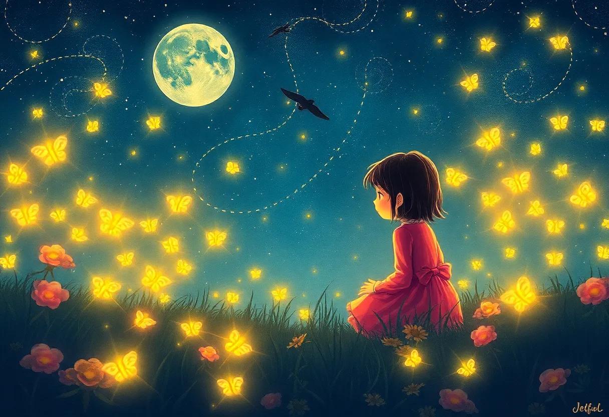 The Girl's Secret Garden of ⁤Glowing Fireflies