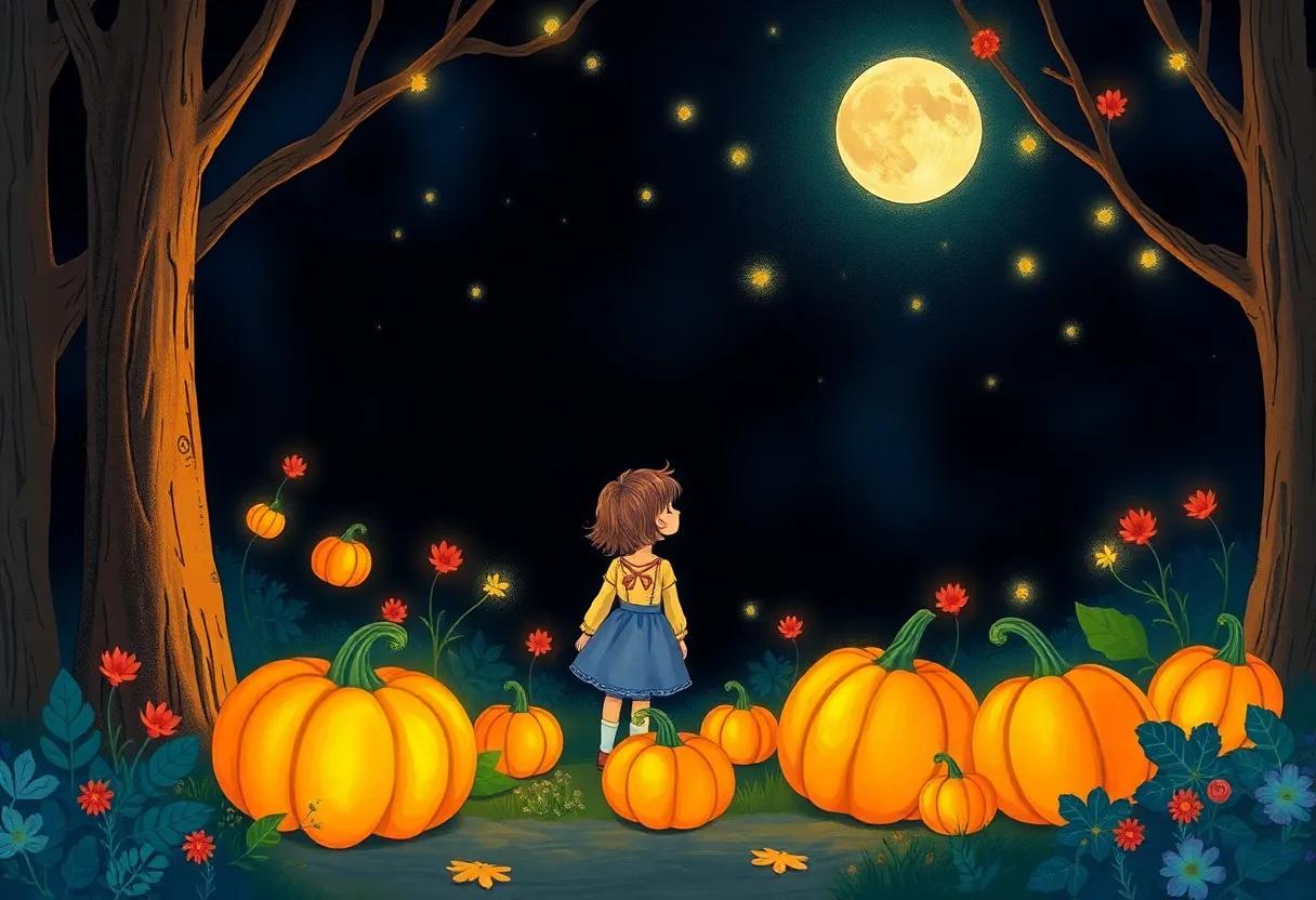 A Night Garden Lit by Soft, Gentle Glimmers