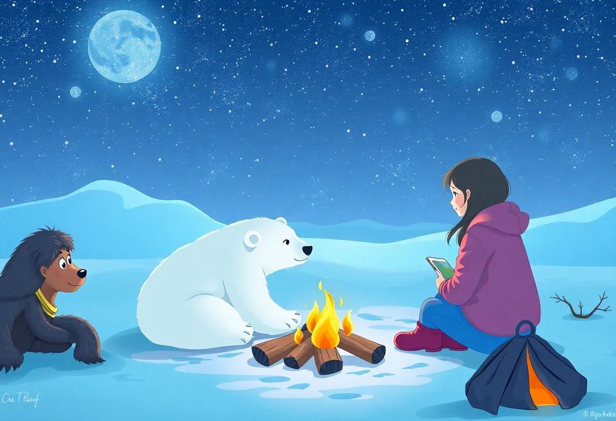sharing Stories around a Sparkling Ice Campfire