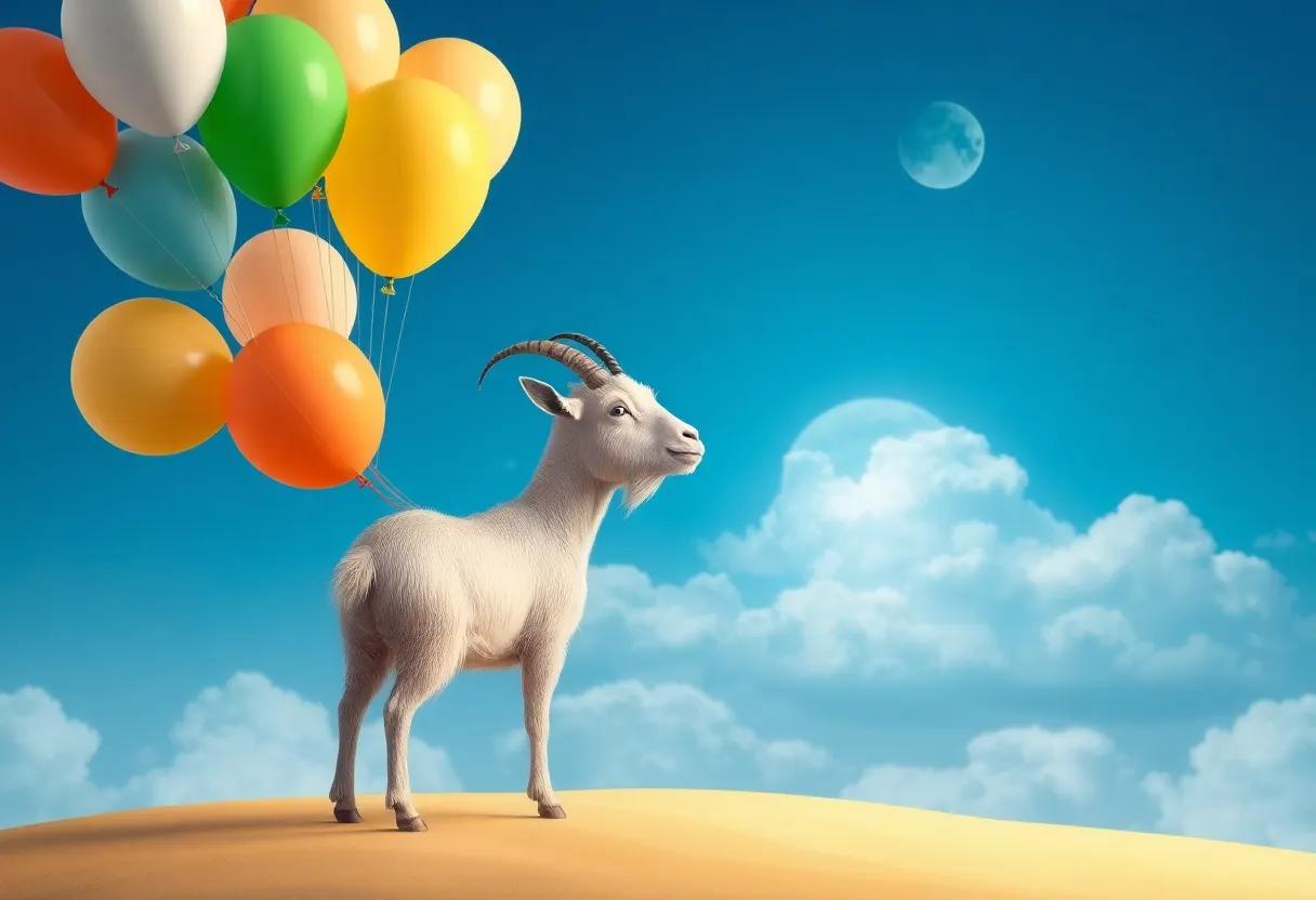 The Curious Goat Gazing at the Sky