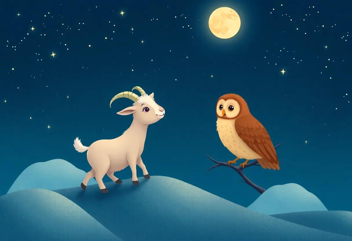 Meeting the Wise Owl Under the Starlit Sky