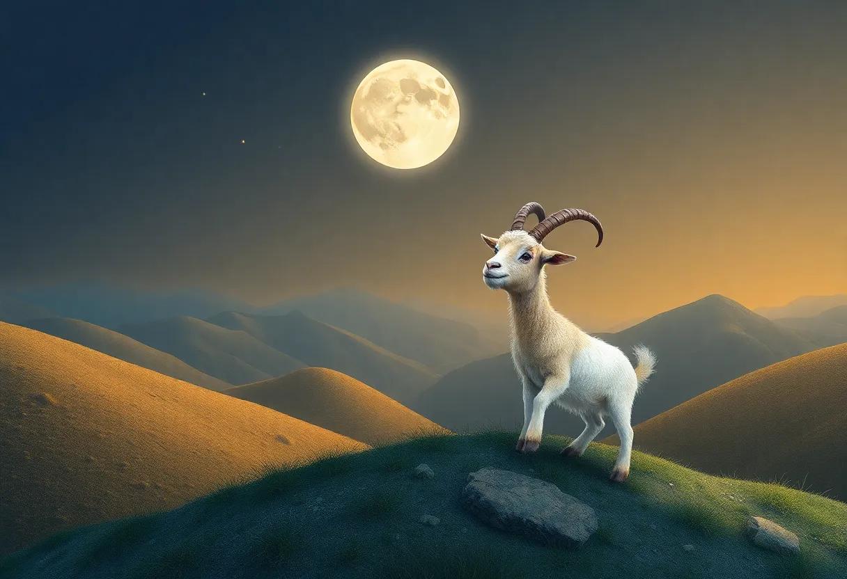 The Curious Goat with Dreams Beyond the Hills