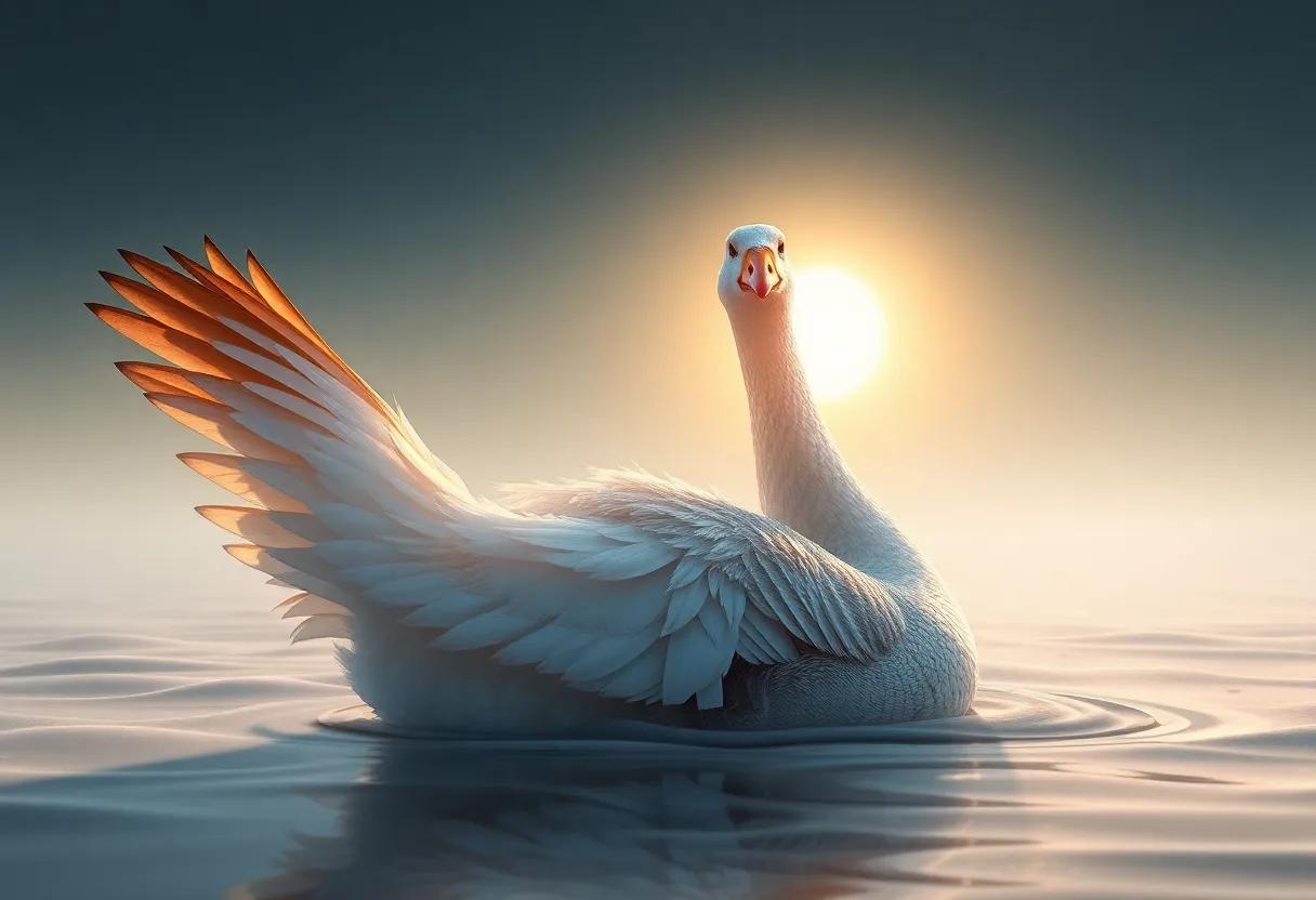 Feathers Glowing with ‍Early Glow