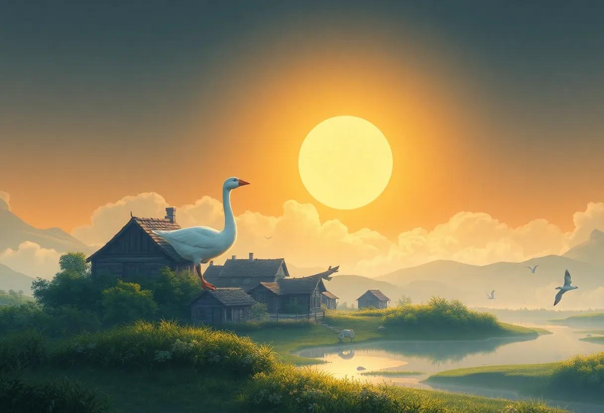 Above the ⁢Village, Floating Peacefully