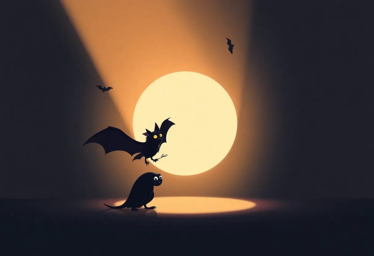 The Halloween Bat's Glowing Spotlight Moment