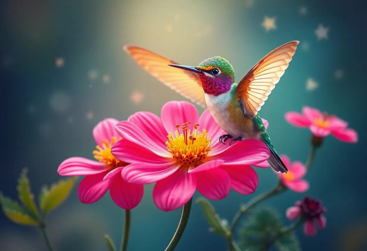 Mystical Blooms Sparkle Under the Evening Sky