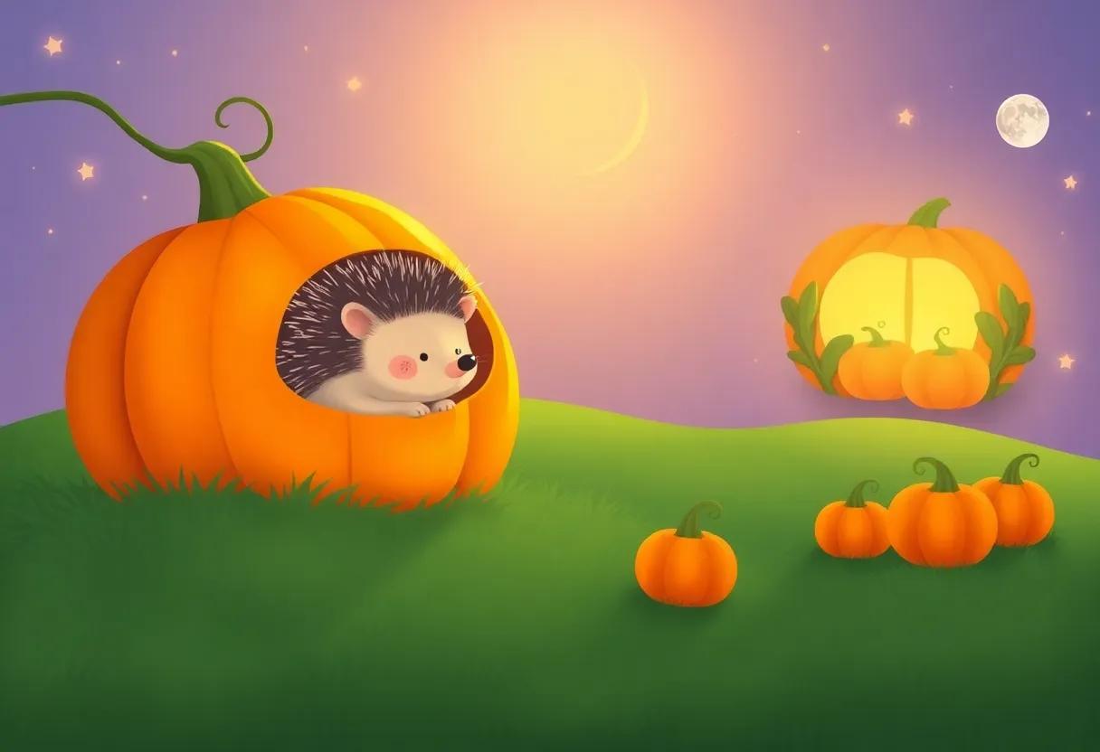 Morning Sunshine Peeking Through Tiny Pumpkin Windows