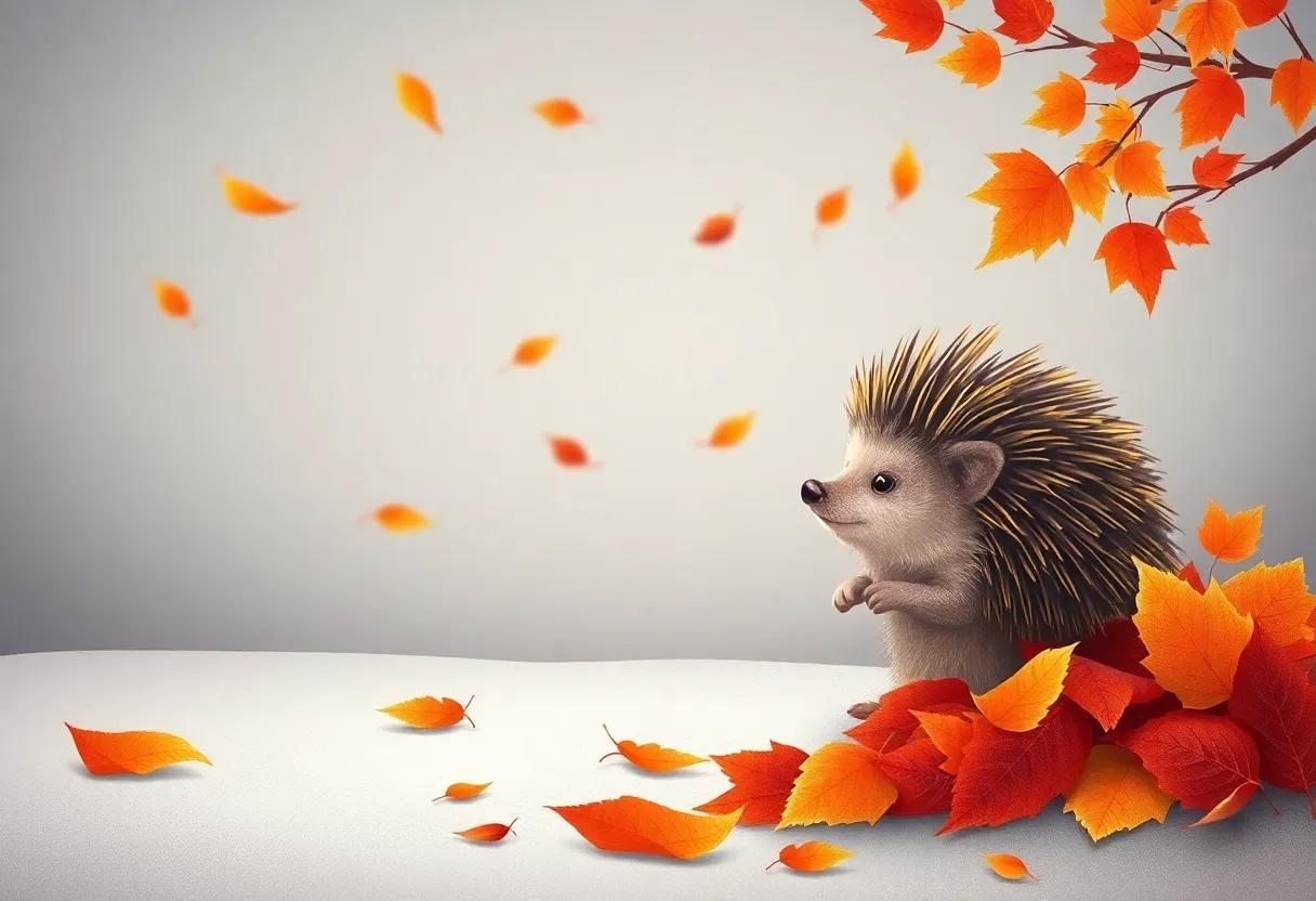 The Hedgehog's Colorful Quest for the Perfect Leaves
