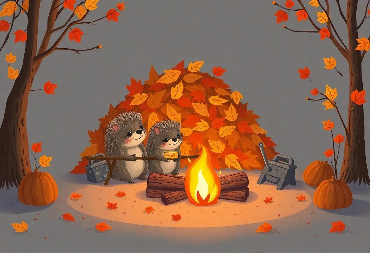 Sharing Warm Treats around a Glowing Campfire