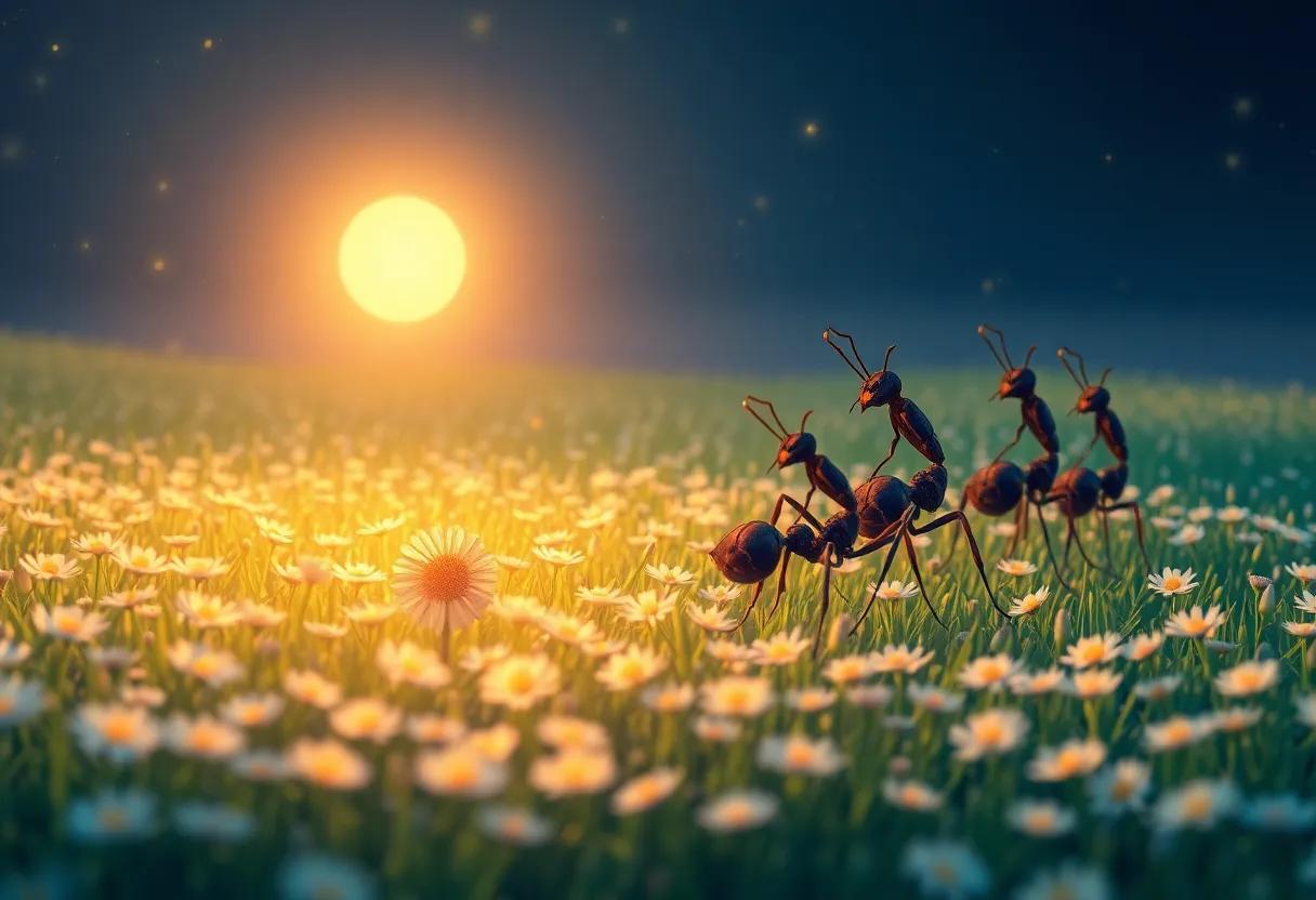 Crossing the Glowing Meadow of Whispering Flowers