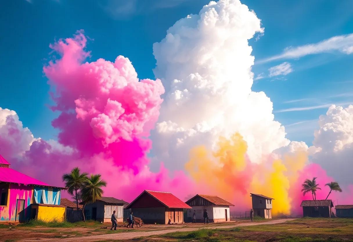 The Arrival ‌of‍ the Colorful Cloud Over the ⁣Village