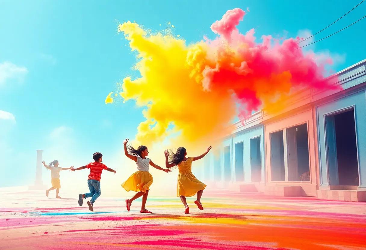 Children Dancing‍ Through Rainbow streets