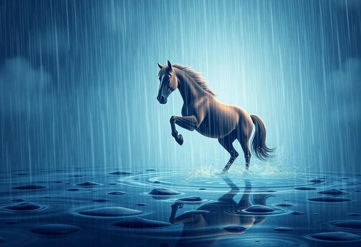 The First Drop Falls on Whispering Hooves