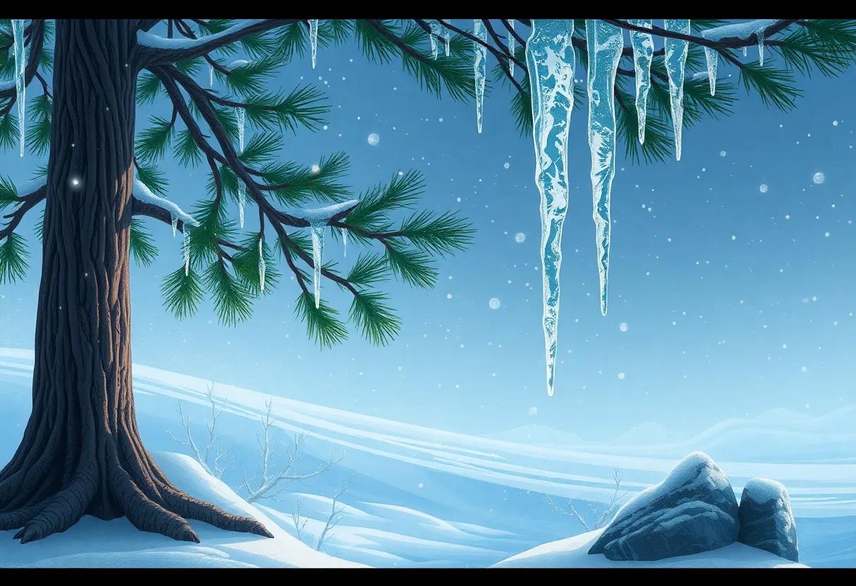 The⁢ Sparkling Icicle Hung from⁤ the old ‍Pine Tree