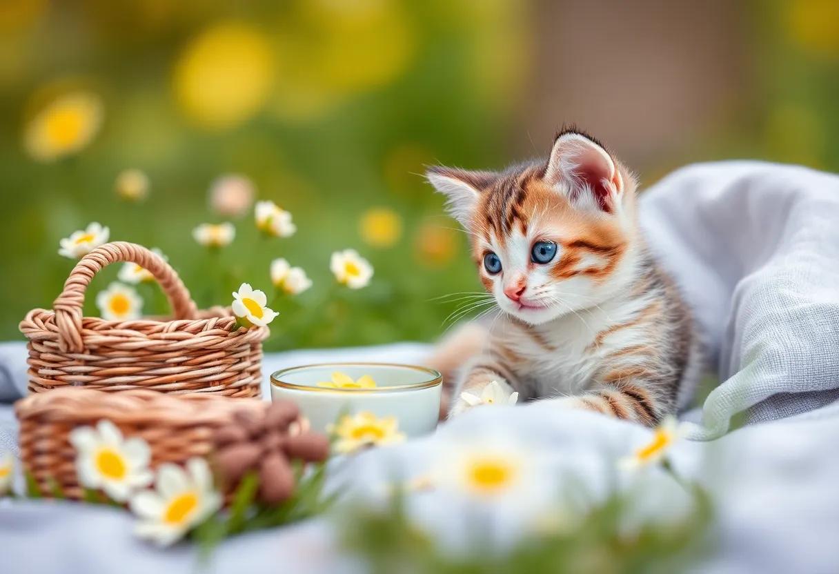 A Kitten Awakens to the⁢ Warmth of Spring