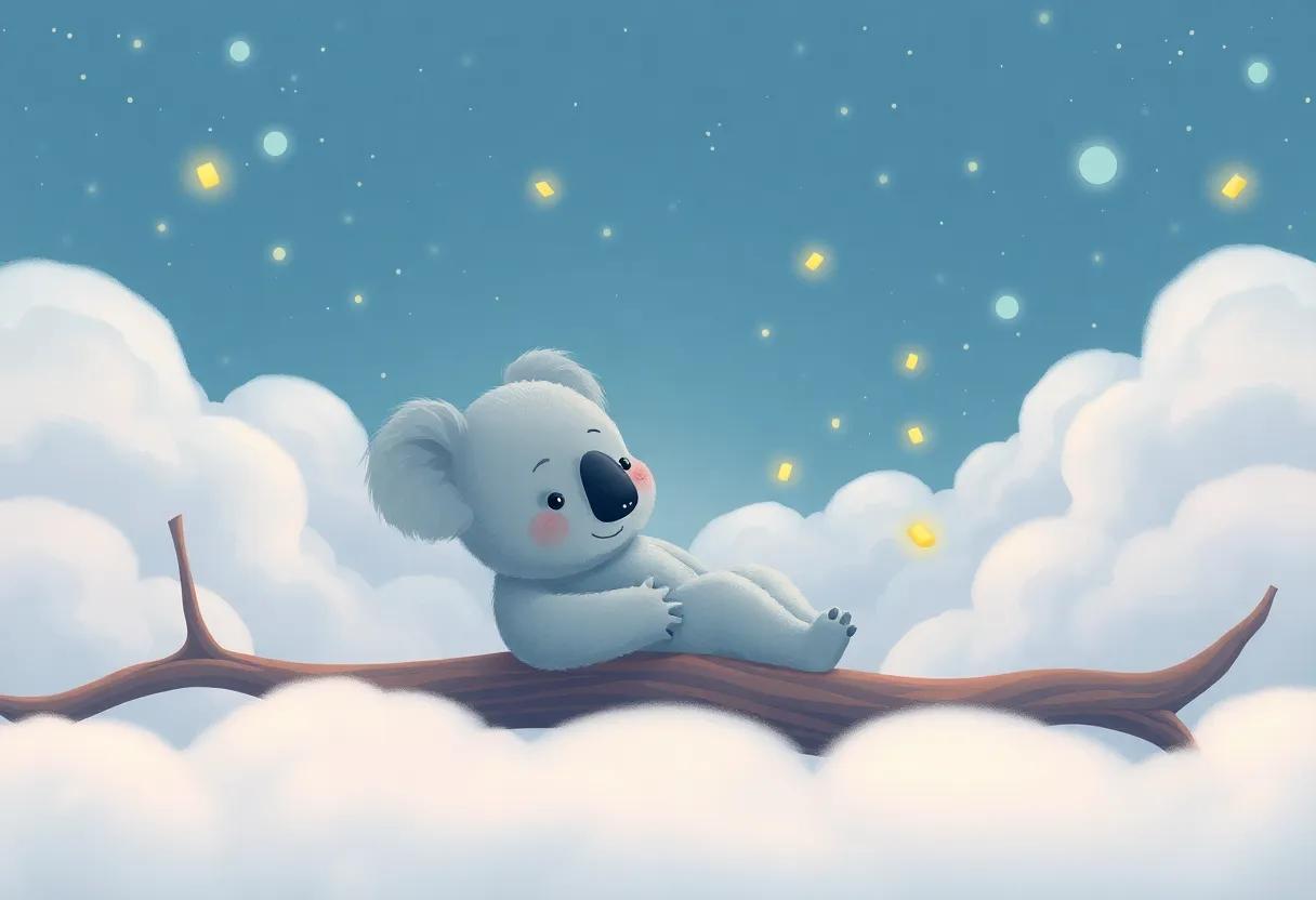 The Tender Glow of Fireflies Guiding the Koala's​ Sleepy Reflections