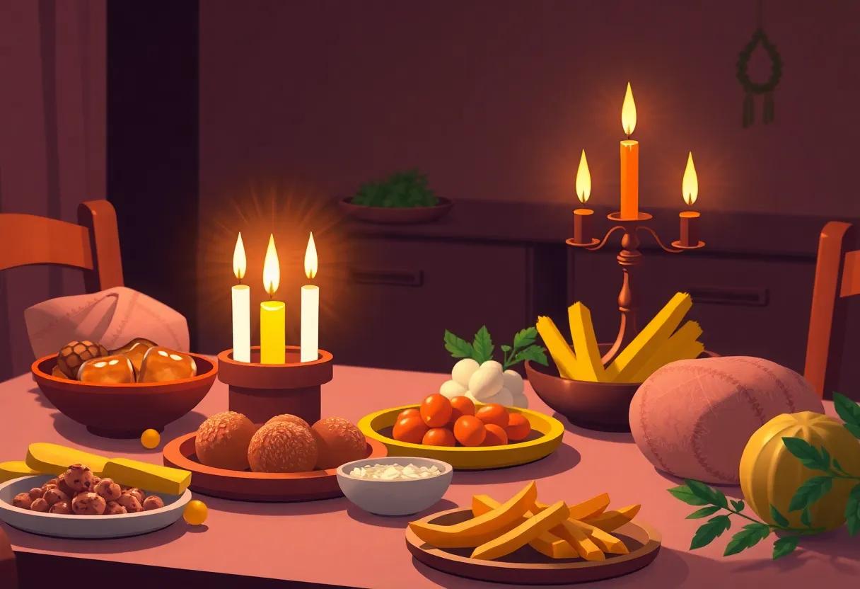 Traditional Foods Radiating Warmth ⁣on a‌ Festive Dinner Table