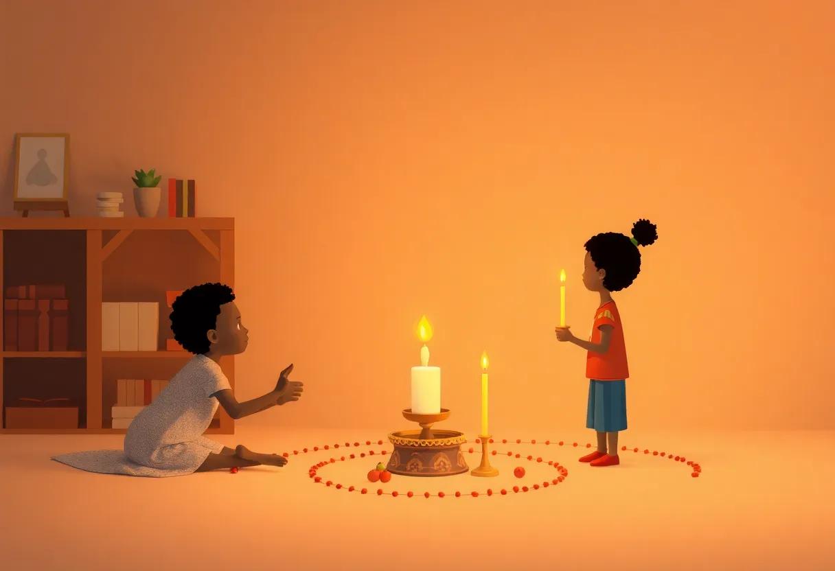 A Family‌ Gathers Around the Festive Kinara