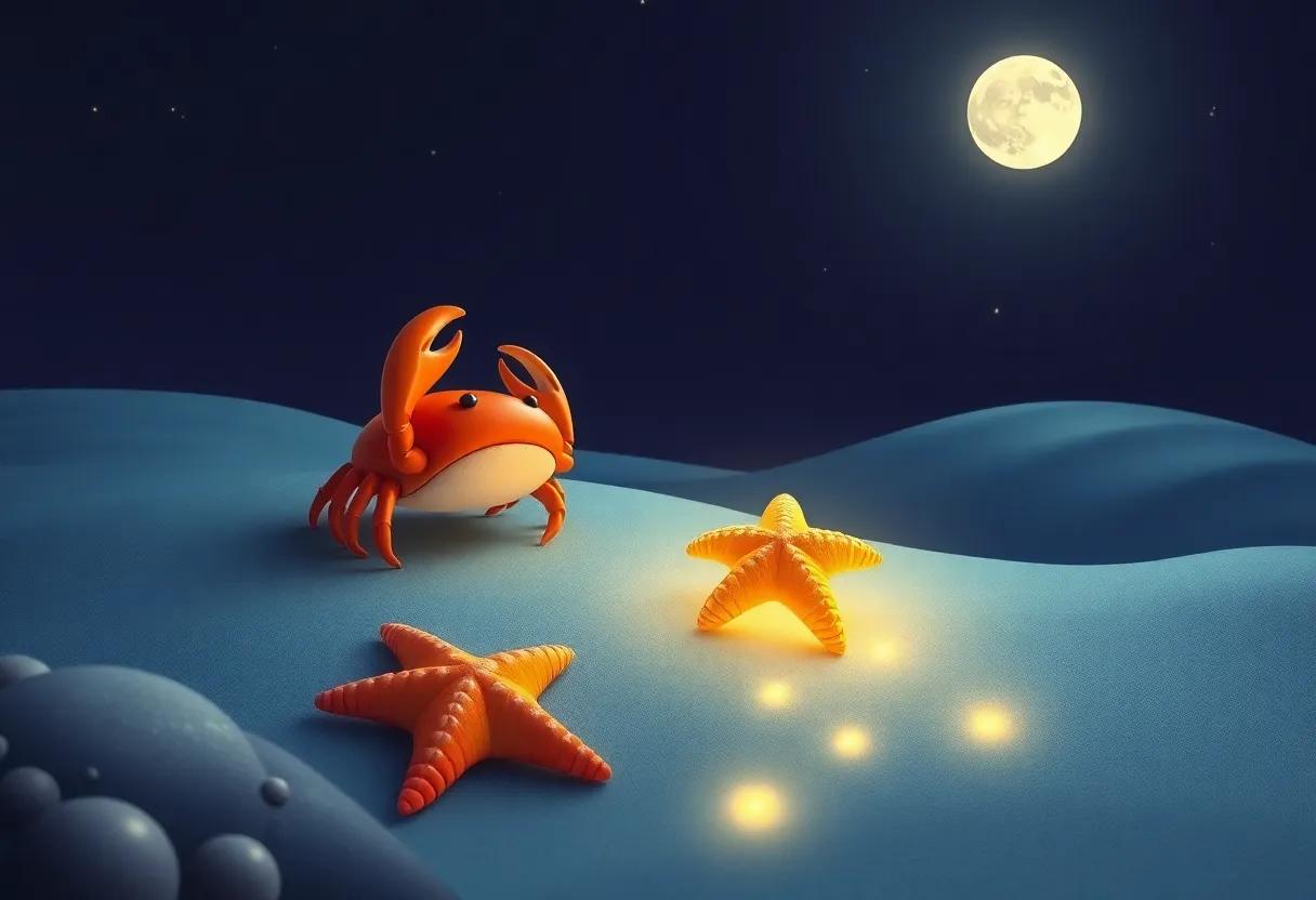 Glowing Starfish Guiding the Hidden Path
