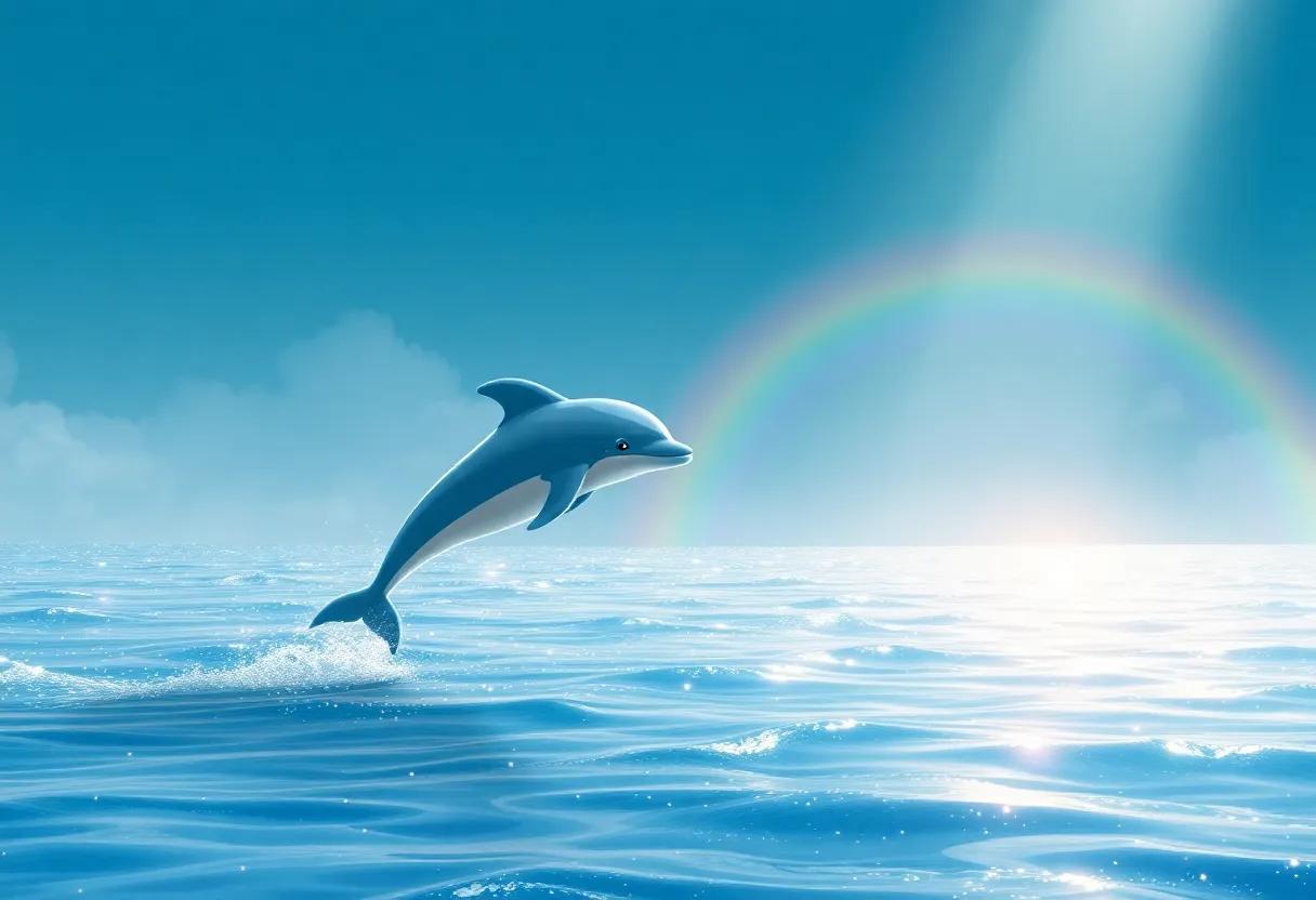 Soaring Over Shimmering Waters and Sparkling Rainbows