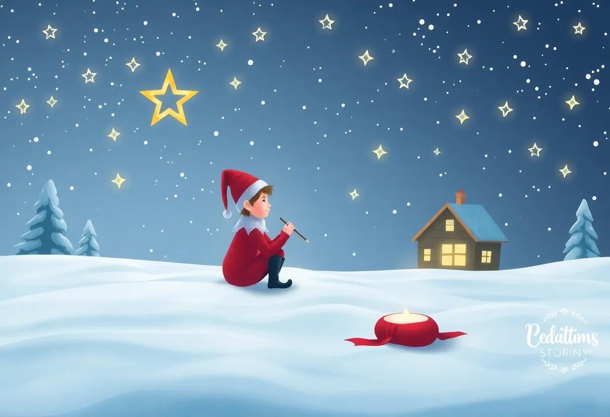 The Little⁣ Elf Wakes Up to⁣ a Sparkling Snowy Morning