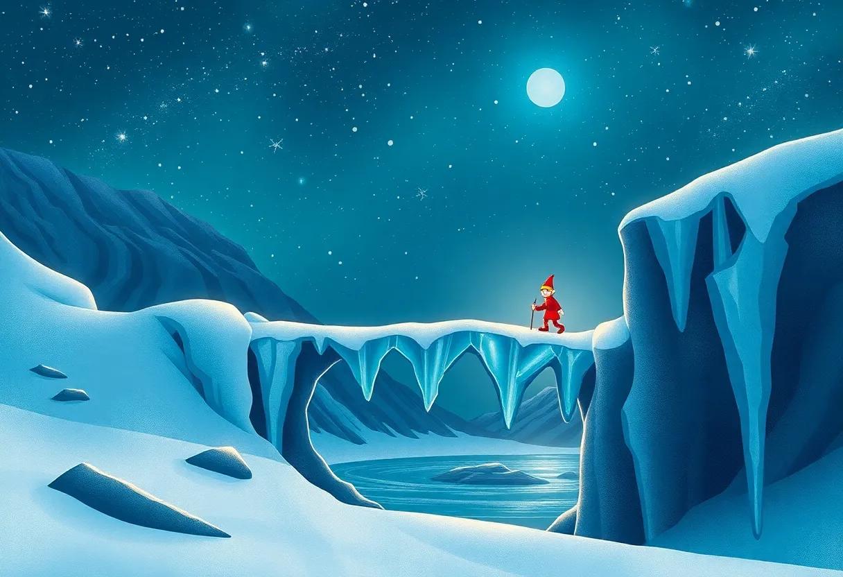 Crossing the ​Crystal Icicle Bridge