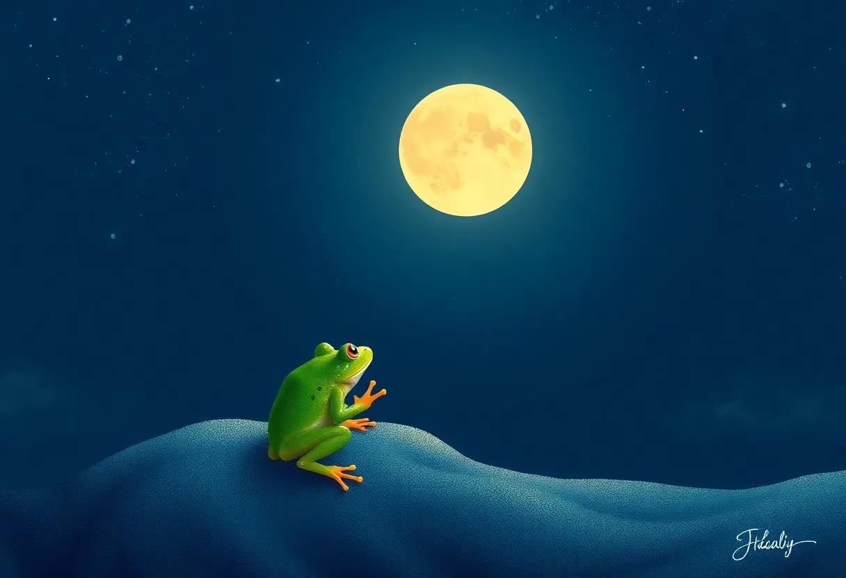 The Little Frog's Dream Under​ the starry‌ Sky