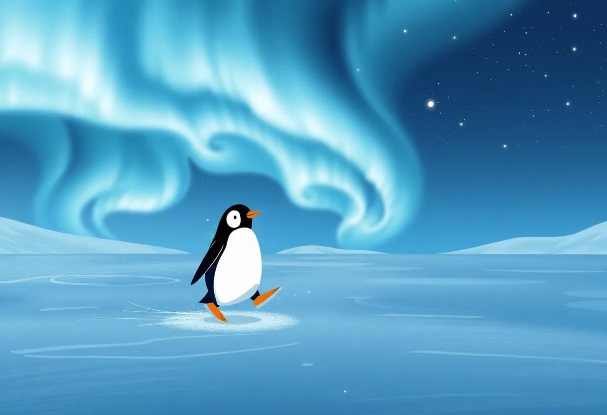 Graceful Glides and Playful Spins under the Northern Lights