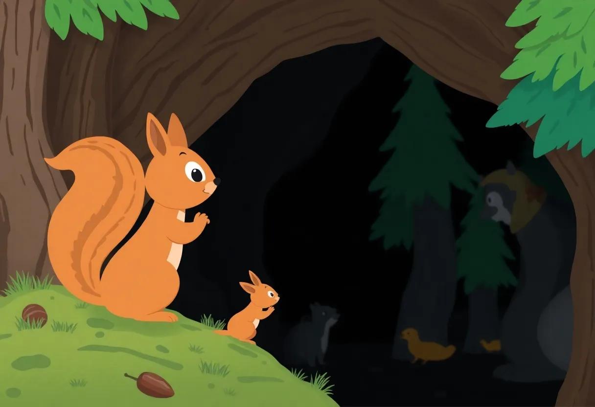 Facing the Shadowy Cave Guarded by Friendly Forest Creatures