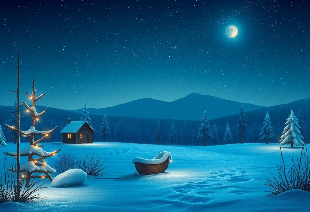 A Quiet Night Lit by Twinkling Winter Lights