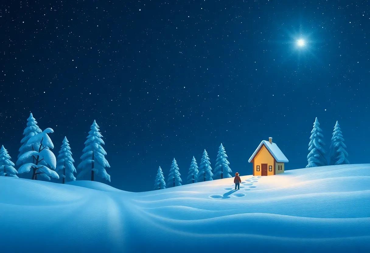 A Chilly Night​ Blanket of Snow and ⁢Silence