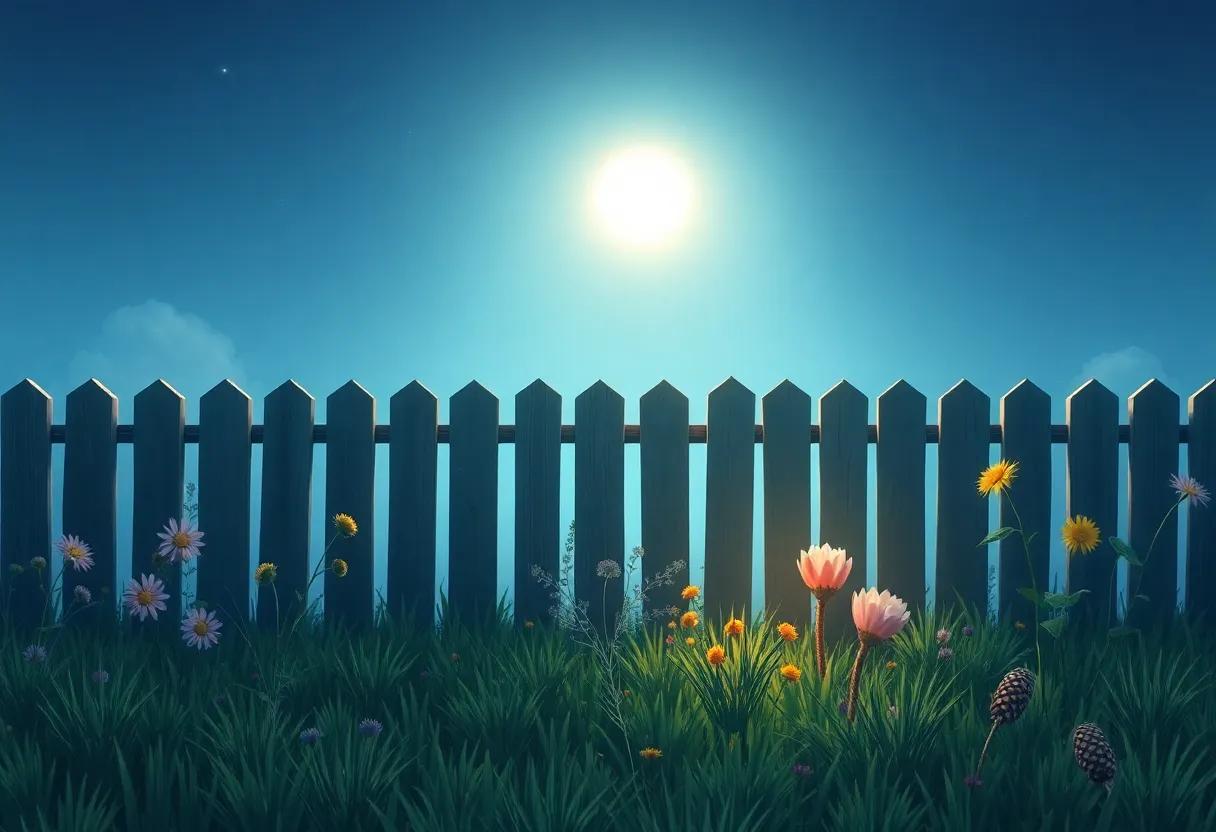 A Mysterious Glow Beyond the⁣ Garden Fence