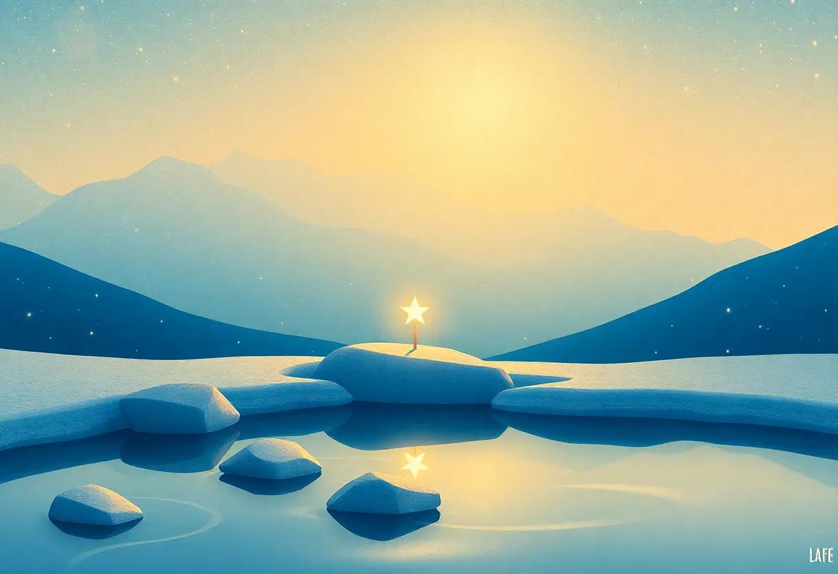 The Gentle River Reflecting a Star's Hope
