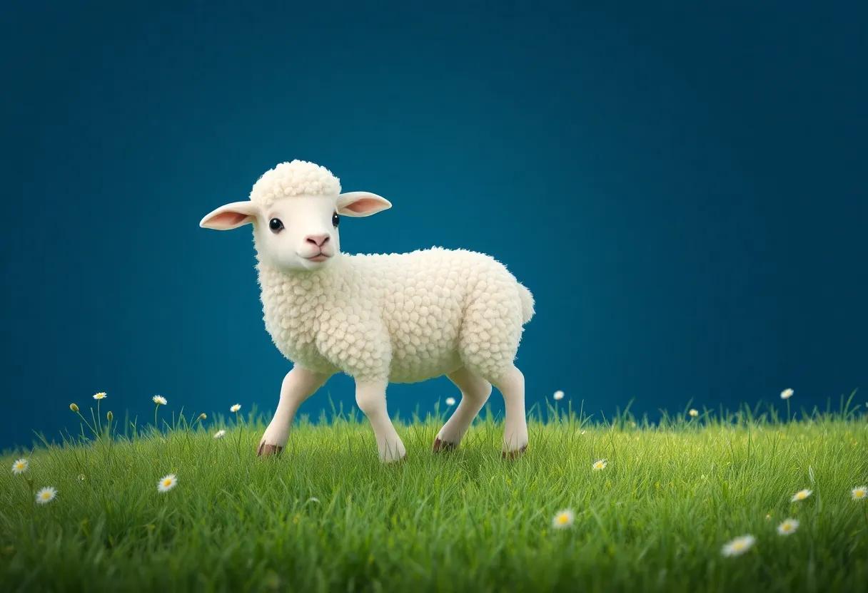 A Curious Little Lamb Wandering ⁢Beyond the Meadow