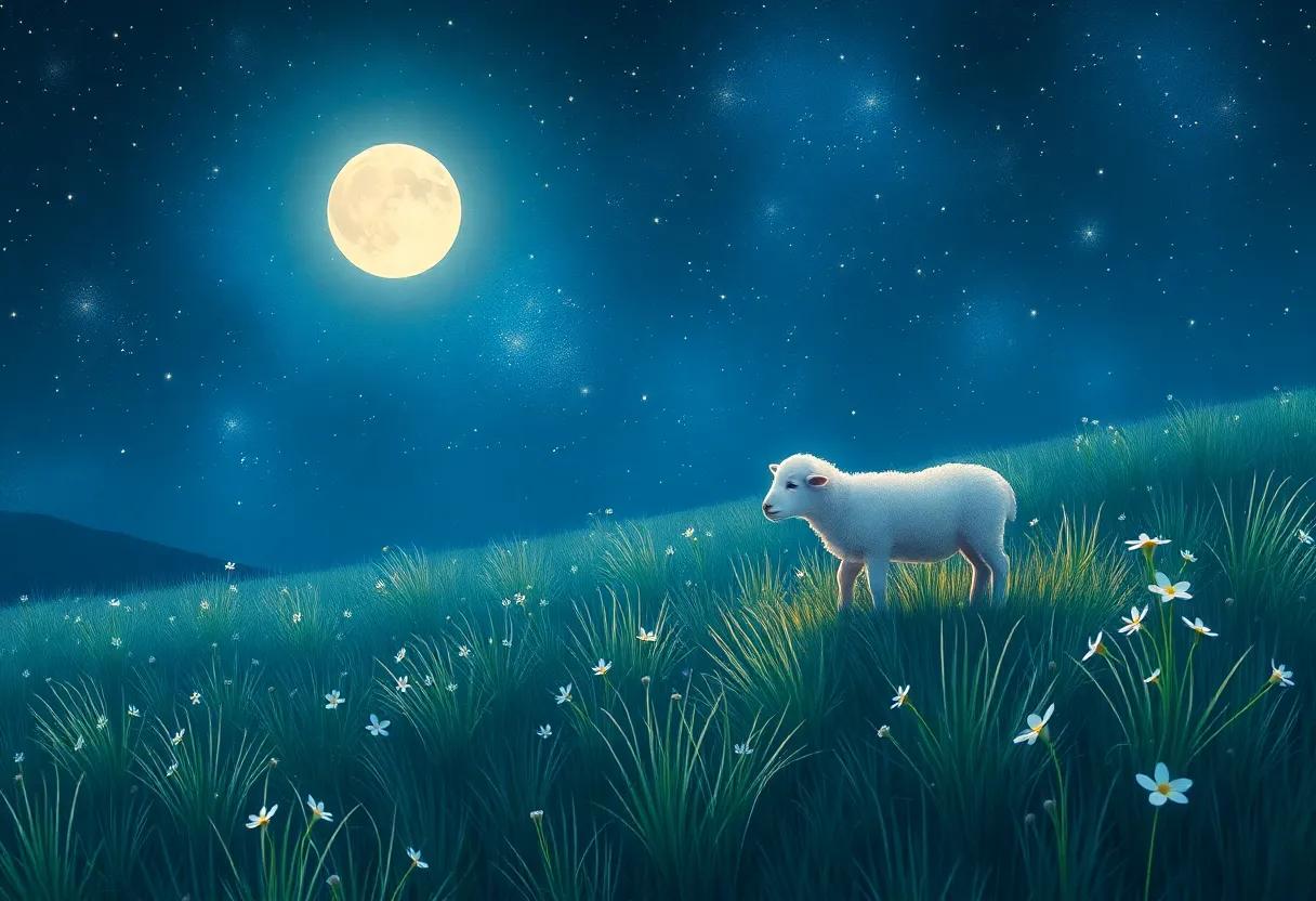 the Quiet Meadow Under the Twilight Glow