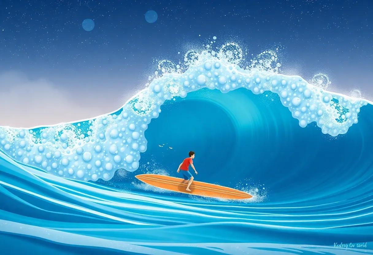 riding the Giant Wave Toward a Hidden Island Paradise