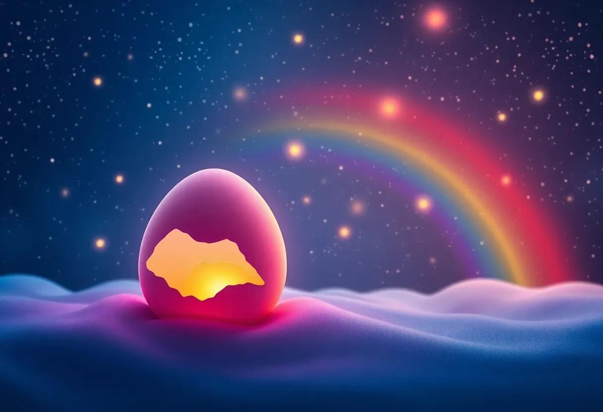 A Nighttime Celebration Under the Rainbow Glow