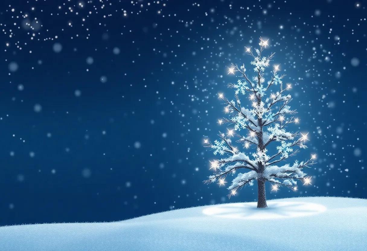 Snowflakes Dancing to the Tree's Soft Songs