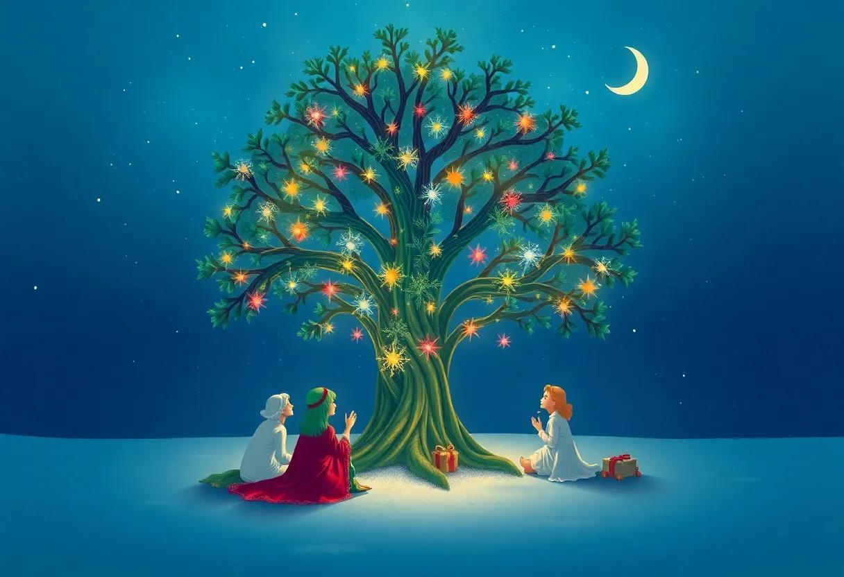 Children Gathering ⁣around the Enchanted Tree