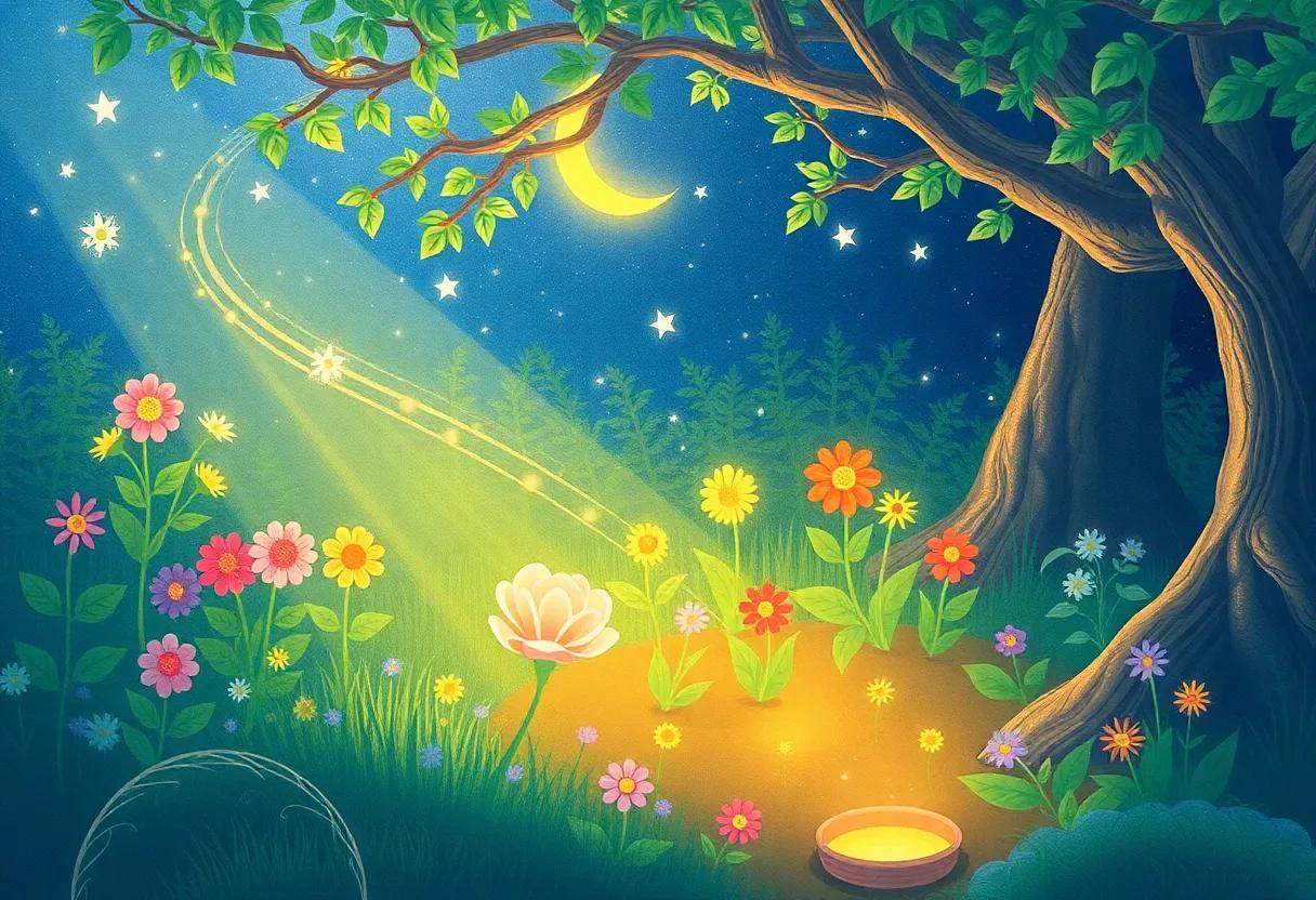 The Garden's Heart Pulsing with Gentle Magic