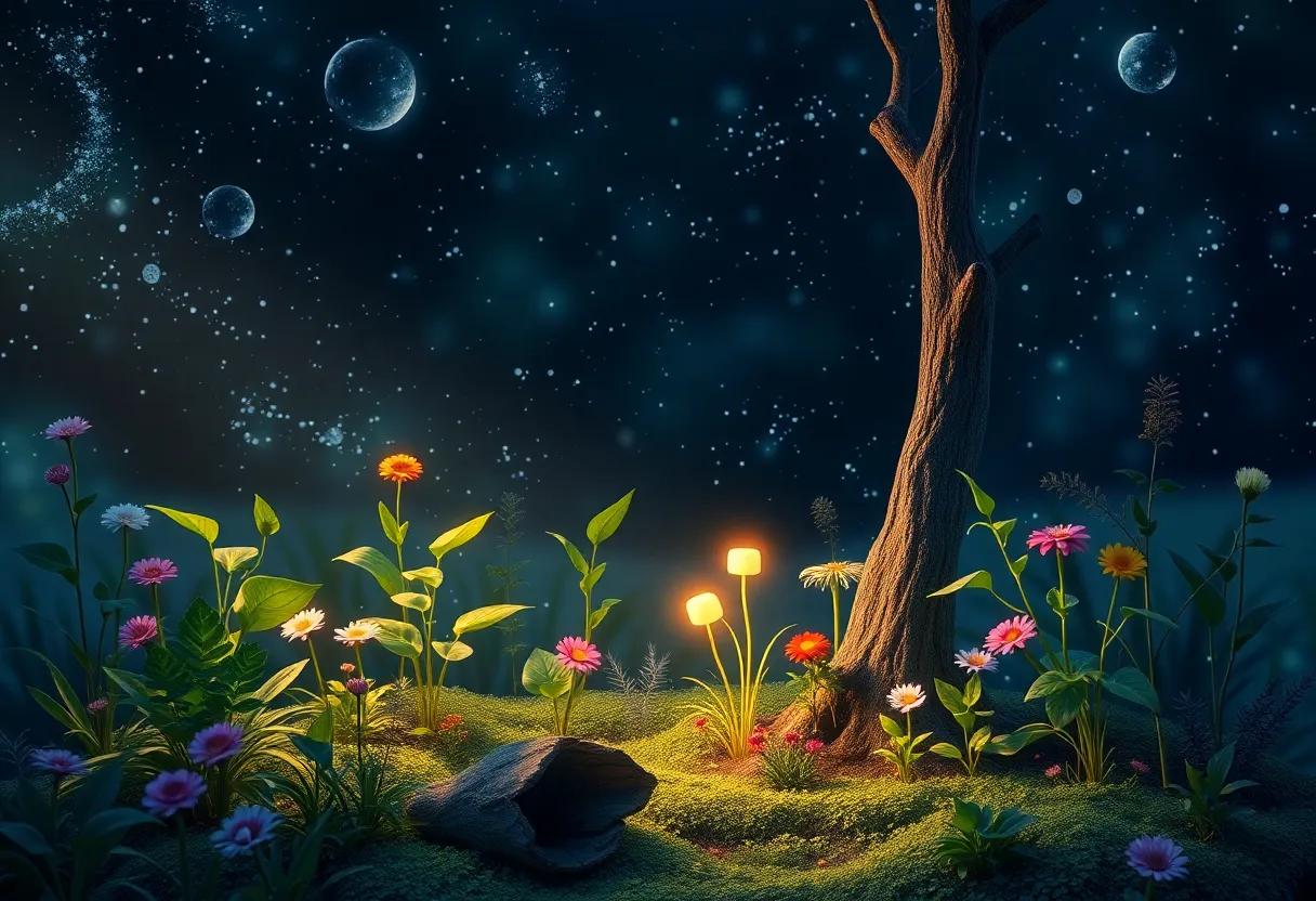 The Garden's Heart Pulsing with Mystic Energy
