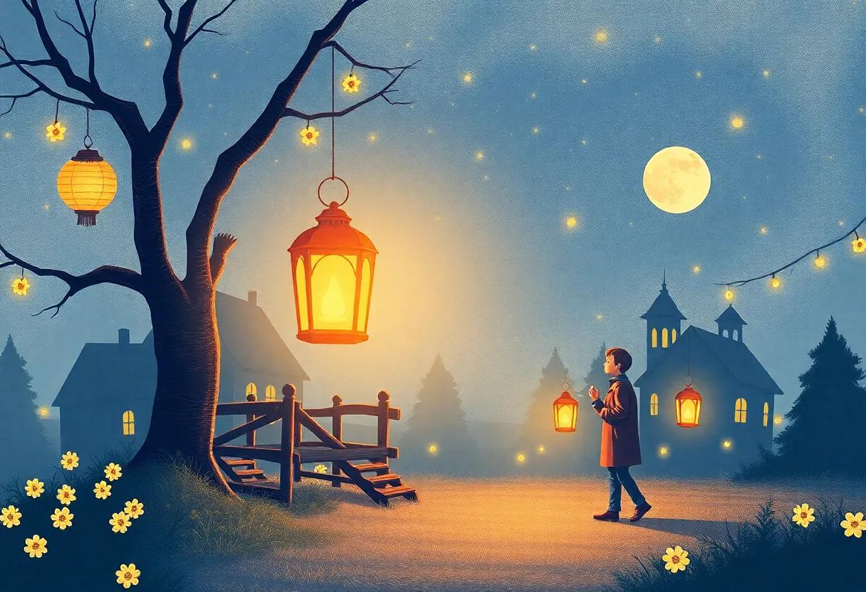 How the Lantern Glowed Brighter Under the Starry Sky