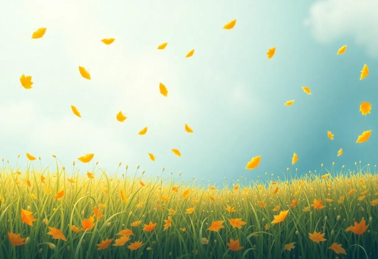 Golden Leaves Dancing in the Autumn Breeze